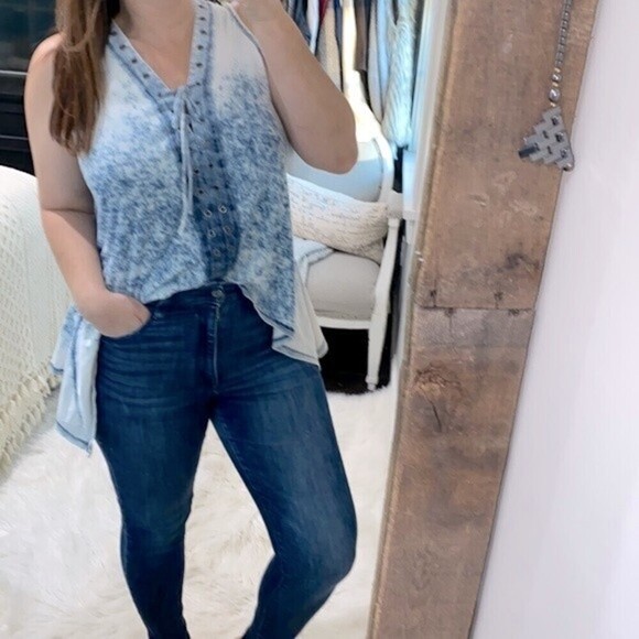 WRANGLER country western top lace up size large - Picture 2 of 6